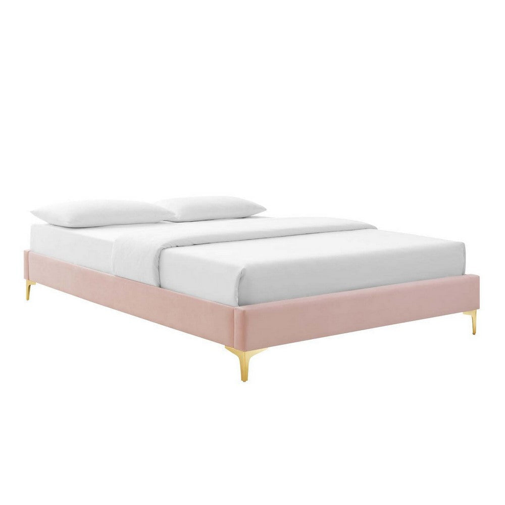 Modway MOD-6305-PNK Sutton Twin Performance Velvet Bed Frame, Pink