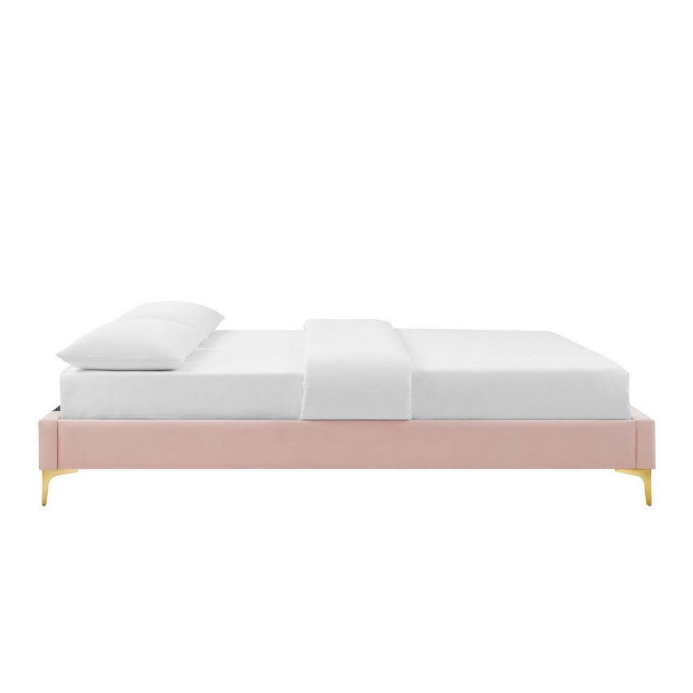 Modway MOD-6305-PNK Sutton Twin Performance Velvet Bed Frame Pink MDY-MOD-6305-PNK