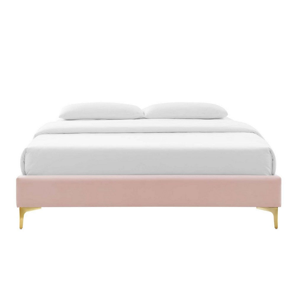 Modway MOD-6305-PNK Sutton Twin Performance Velvet Bed Frame Pink MDY-MOD-6305-PNK