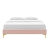 Modway MOD-6305-PNK Sutton Twin Performance Velvet Bed Frame Pink MDY-MOD-6305-PNK