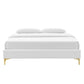 Modway MOD-6305-WHI Sutton Twin Performance Velvet Bed Frame White MDY-MOD-6305-WHI