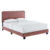 Modway Celine Channel Tufted Performance Velvet Bed, King, Dusty Rose