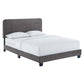 Modway Celine Channel Tufted Performance Velvet Bed, King, Grey