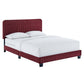 Modway Celine Channel Tufted Performance Velvet Bed, King, Maroon