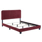 Modway Celine Channel Tufted Performance Velvet Bed King Maroon MDY-MOD-6329-MAR