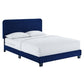 Modway Celine Channel Tufted Performance Velvet Bed, King, Navy