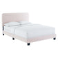 Modway Celine Channel Tufted Performance Velvet Bed, King, Pink