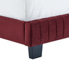 Modway Celine Channel Tufted Performance Velvet Bed Queen Maroon MDY-MOD-6330-MAR