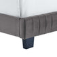 Modway Celine Channel Tufted Performance Velvet Full Bed in Gray MDY-MOD-6331-GRY