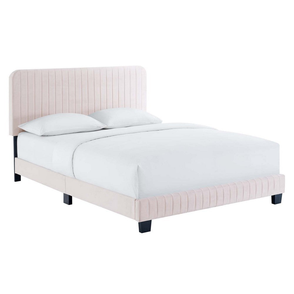 Celine Channel Tufted Performance Velvet King Platform Bed