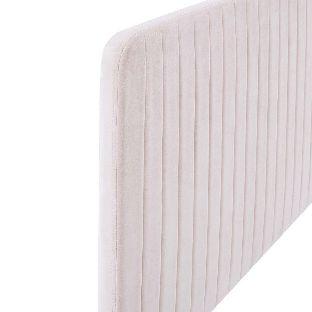 Modway Milenna Channel Tufted Performance Velvet Twin Headboard in Pink MDY-MOD-6337-PNK