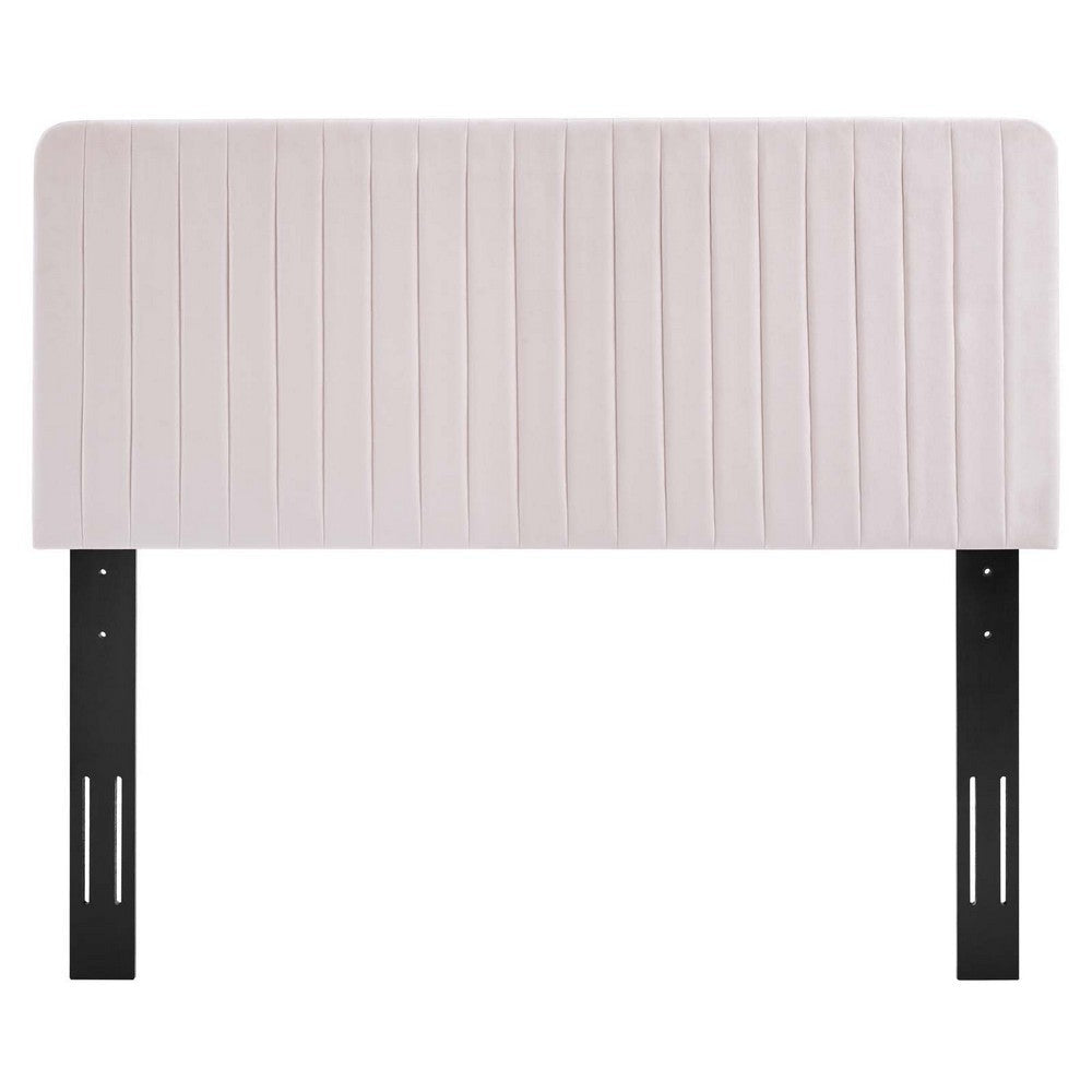 Modway Milenna Channel Tufted Performance Velvet Full/Queen Headboard in Pink MDY-MOD-6339-PNK