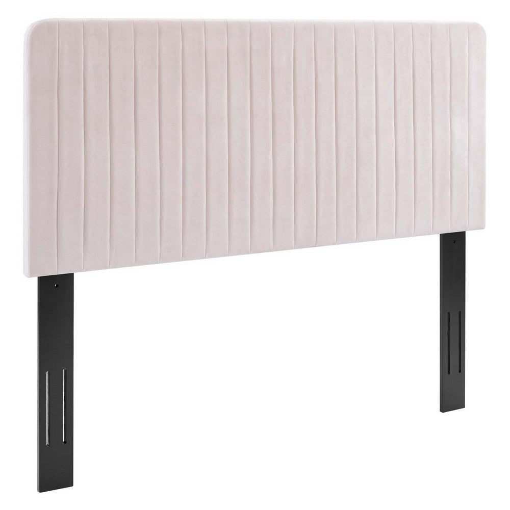 Modway Milenna Channel Tufted Performance Velvet Full/Queen Headboard in Pink