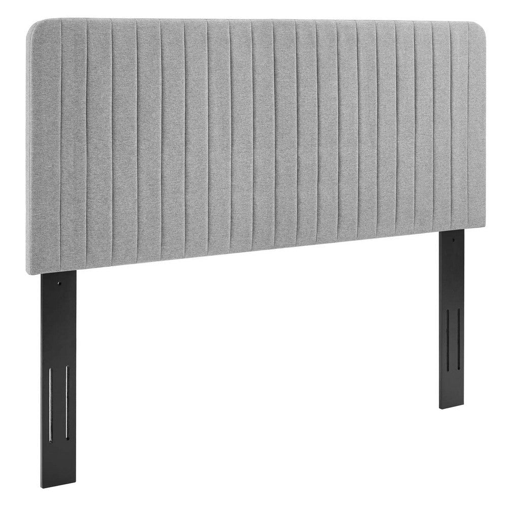 Modway Milenna Channel Tufted Fabric Headboard, Full/Queen, Light Gray