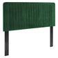 Modway Milenna Channel Tufted Performance Velvet King/California King Headboard in Emerald