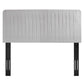 Modway Milenna Channel Tufted Performance Velvet King/California King Headboard in Light Gray MDY-MOD-6341-LGR