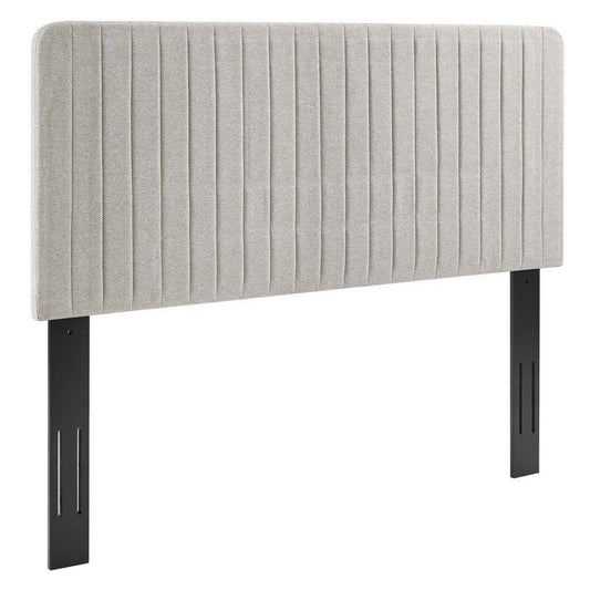 Modway Milenna Channel Tufted Fabric King/California King Headboard in Oatmeal