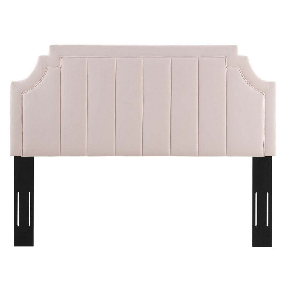 Modway Alyona Channel Tufted Performance Velvet Twin Headboard in Pink MDY-MOD-6346-PNK