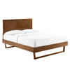 Modway Alana Wood Queen Platform Bed in Walnut with Angular Frame