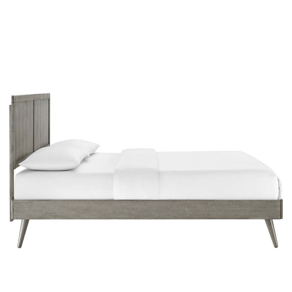 Modway Alana Wood Queen Platform Bed in Gray with Splayed Legs MDY-MOD-6379-GRY