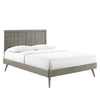 Modway Alana Wood Queen Platform Bed in Gray with Splayed Legs