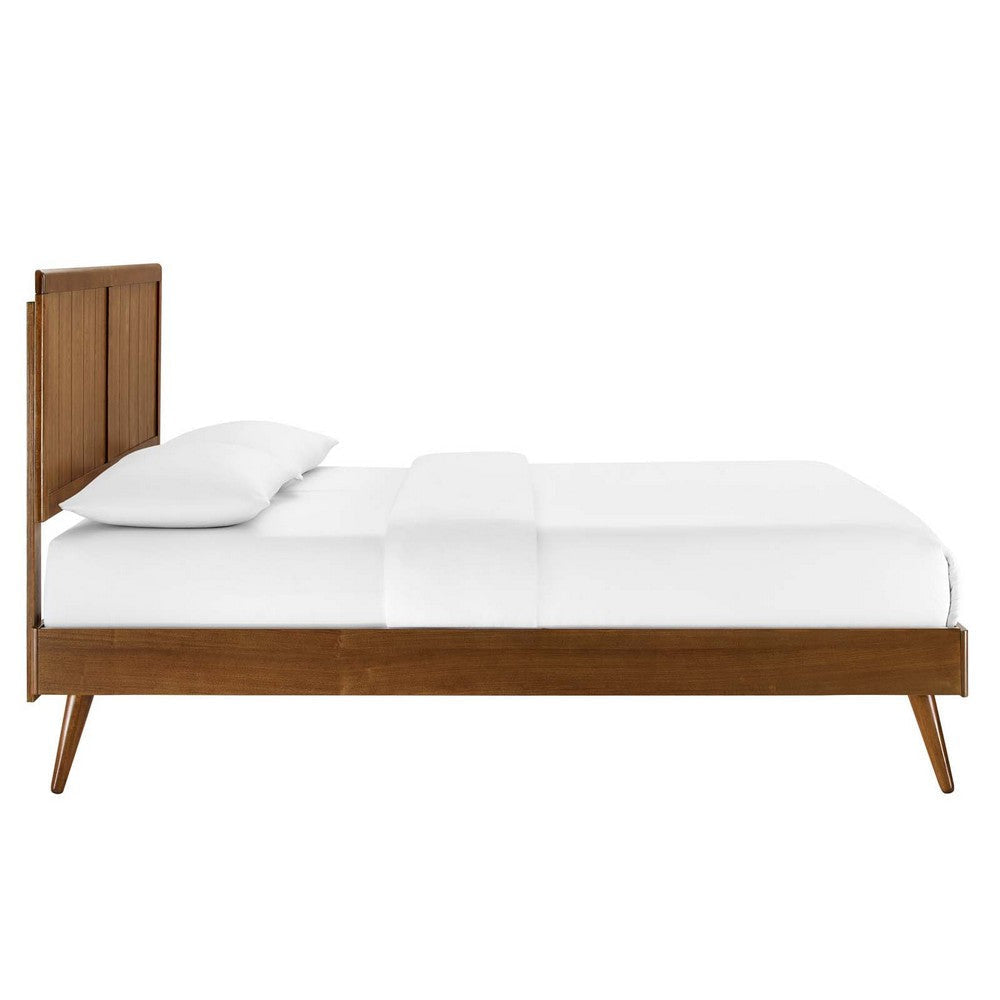 Modway Alana Wood Queen Platform Bed in Walnut with Splayed Legs MDY-MOD-6379-WAL