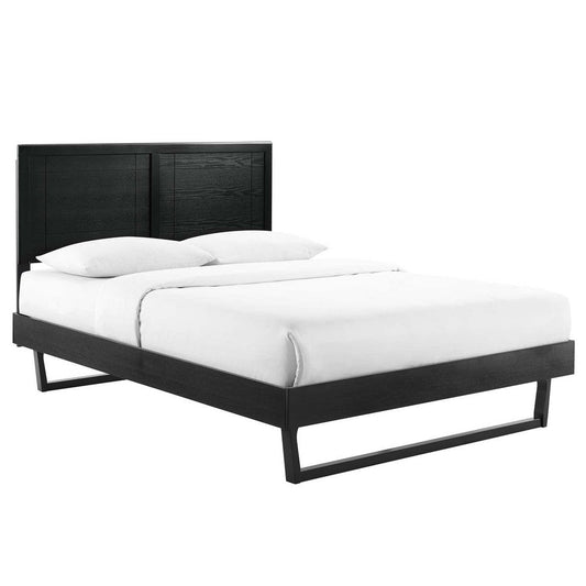 Modway Marlee Wood Queen Platform Bed in Black with Angular Frame