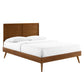 Modway Marlee Wood Queen Platform Bed in Walnut with Splayed Legs