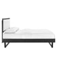 Modway MOD-6384-BLK-WHI Willow Queen Wood Platform Bed with Angular Frame Black White MDY-MOD-6384-BLK-WHI