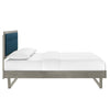 Modway MOD-6384-GRY-AZU Willow Queen Wood Platform Bed with Angular Frame Gray Azure MDY-MOD-6384-GRY-AZU