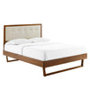 Modway MOD-6384-WAL-BEI Willow Queen Wood Platform Bed with Angular Frame, Walnut Beige