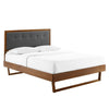 Modway MOD-6384-WAL-CHA Willow Queen Wood Platform Bed with Angular Frame, Walnut Charcoal