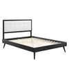 Modway MOD-6385-BLK-WHI Willow Queen Wood Platform Bed with Splayed Legs Black White MDY-MOD-6385-BLK-WHI