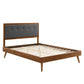 Modway MOD-6385-WAL-CHA Willow Queen Wood Platform Bed with Splayed Legs Walnut Charcoal MDY-MOD-6385-WAL-CHA