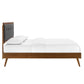 Modway MOD-6385-WAL-CHA Willow Queen Wood Platform Bed with Splayed Legs Walnut Charcoal MDY-MOD-6385-WAL-CHA