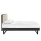 Modway Bridgette Wood Platform Bed with Angular Frame Queen Black Beige MDY-MOD-6387-BLK-BEI