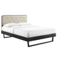 Modway Bridgette Wood Platform Bed with Angular Frame, Queen, Black Beige