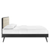 Modway Bridgette Wood Platform Bed with Splayed Legs Queen Black Beige MDY-MOD-6388-BLK-BEI