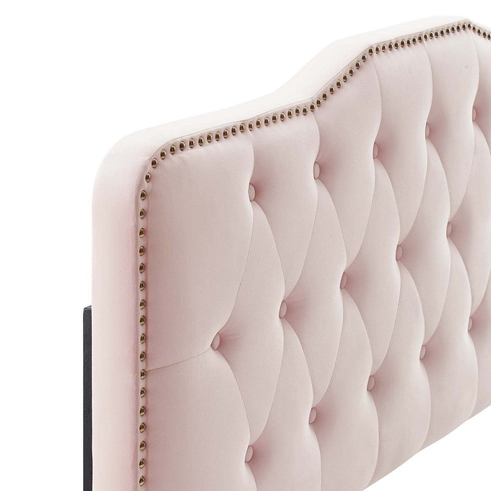 Sophia Tufted Performance Velvet Twin Headboard - No Shipping Charges MDY-MOD-6409-PNK