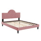 Modway Performance Velvet Queen Bed in Dusty Rose Platform MDY-MOD-6518-DUS