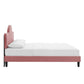 Modway Performance Velvet Queen Bed in Dusty Rose Platform MDY-MOD-6518-DUS