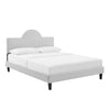 Modway Performance Velvet Queen Bed in Light Gray Platform