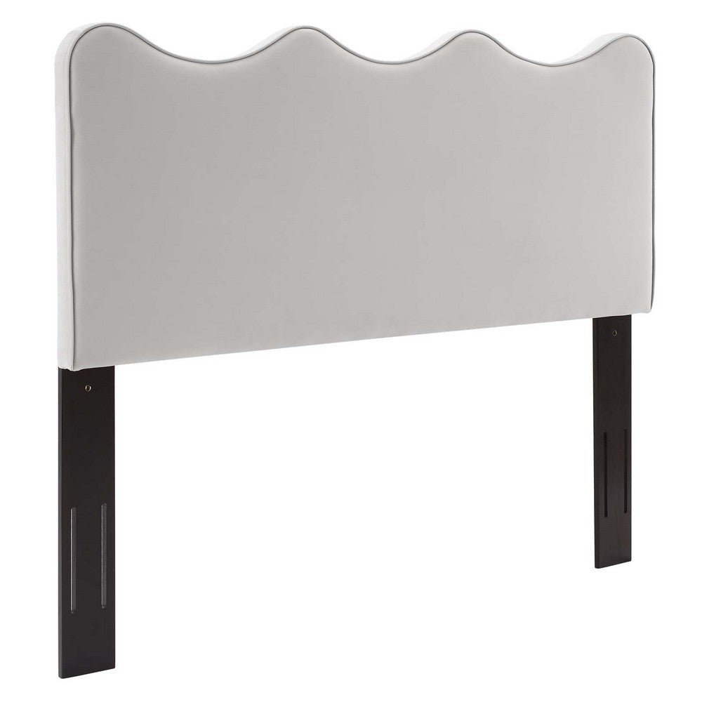 Modway Athena Performance Velvet Twin Headboard in Light Gray