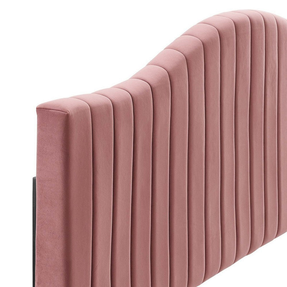 Modway Brielle Channel Tufted Performance Velvet Headboard Twin Dusty Rose MDY-MOD-6558-DUS