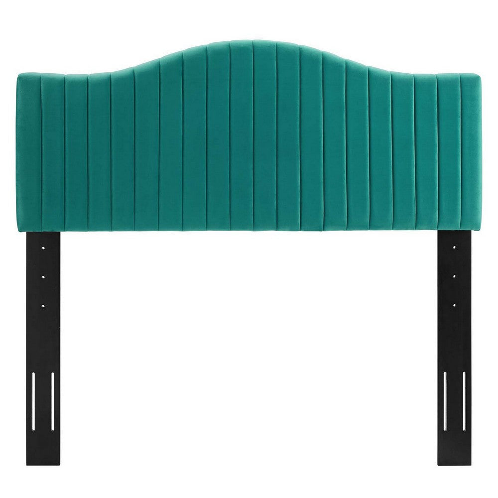 Brielle Channel Tufted Performance Velvet Twin Headboard - No Shipping Charges MDY-MOD-6558-TEA