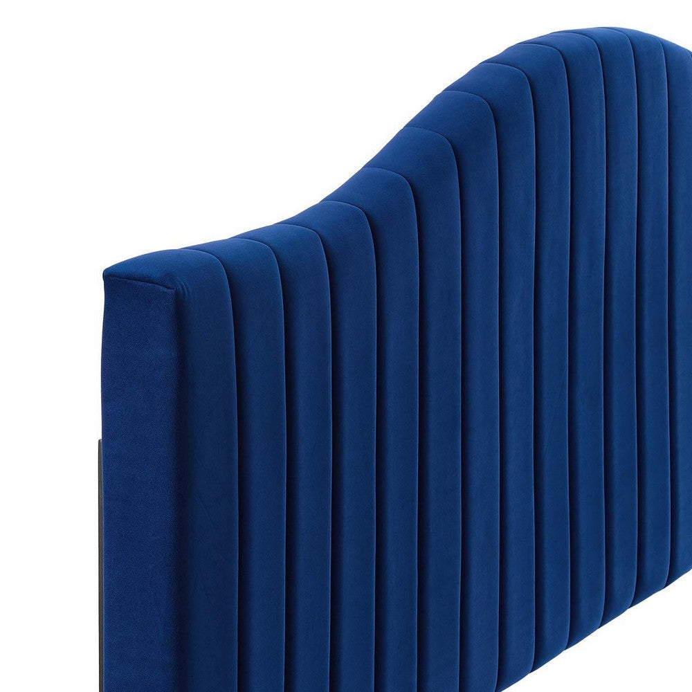 Modway Brielle Channel Tufted Performance Velvet Headboard Full/Queen Navy MDY-MOD-6559-NAV