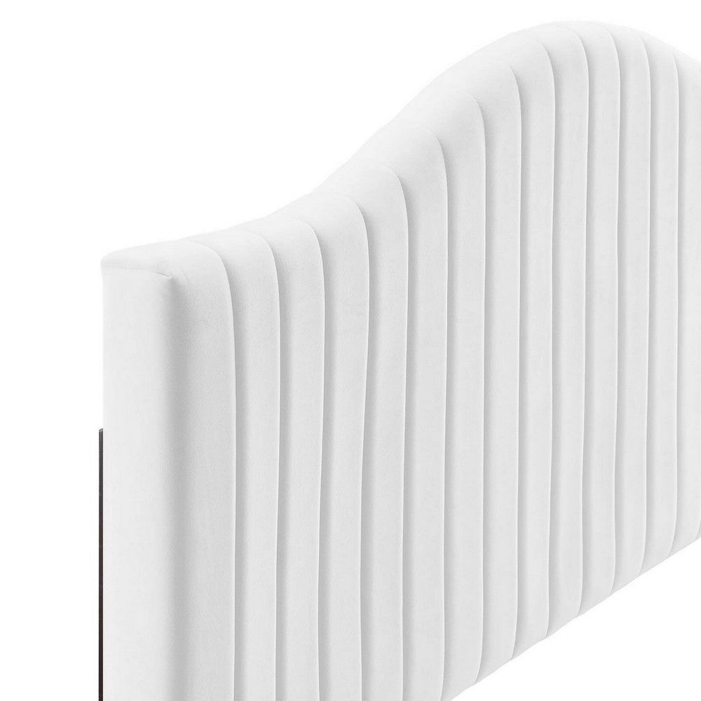 Modway Brielle Channel Tufted Performance Velvet Headboard King/California King White MDY-MOD-6560-WHI