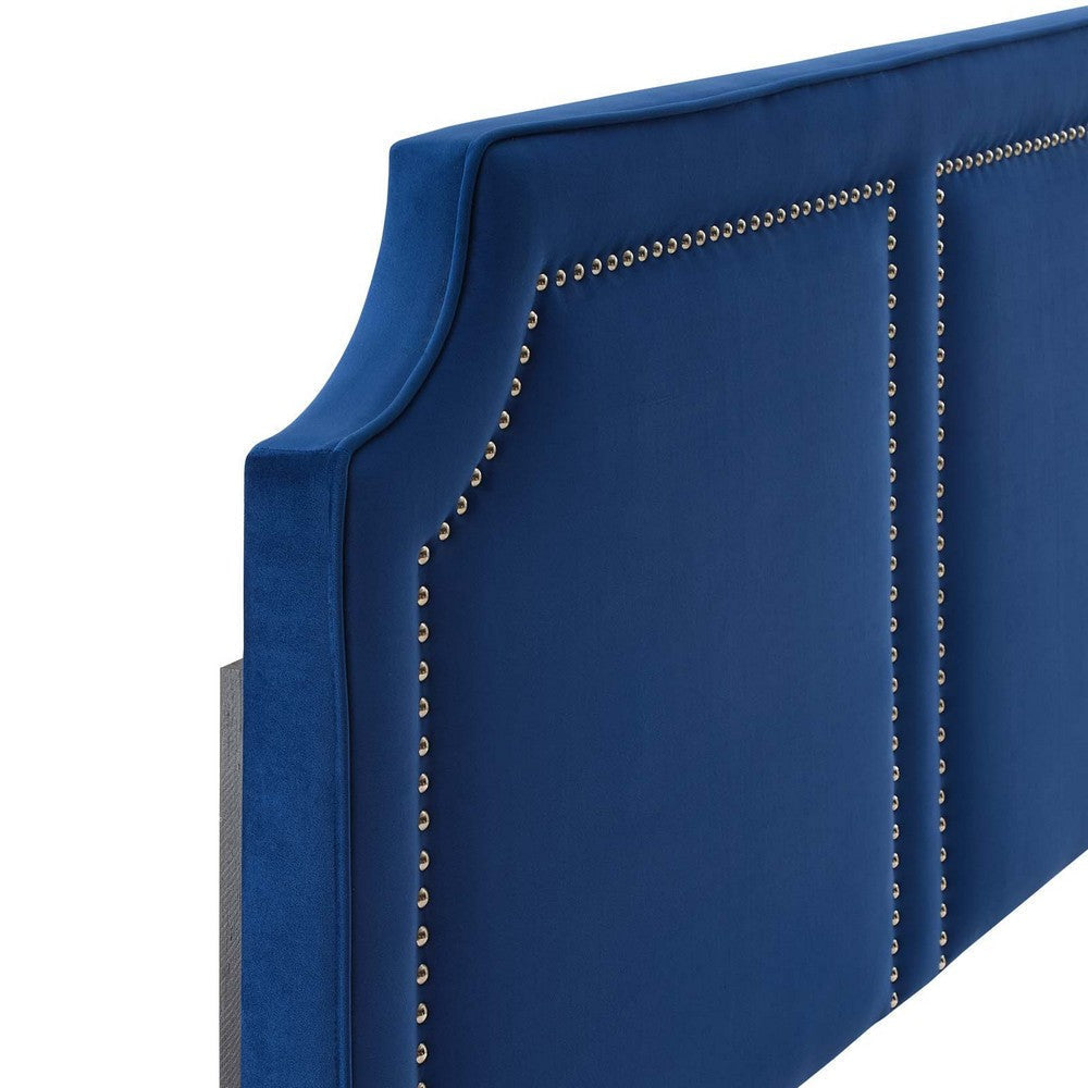 Modway Cynthia Performance Velvet Headboard Twin Navy MDY-MOD-6565-NAV