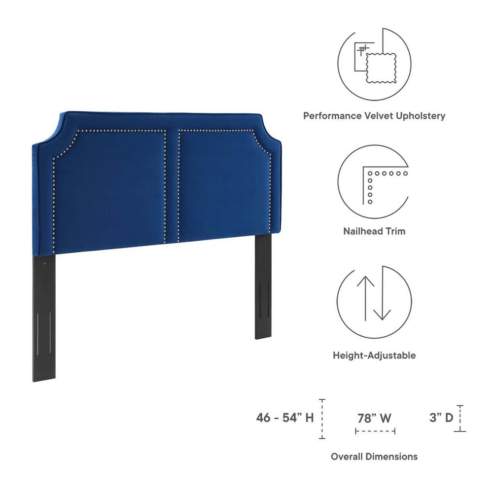 Cynthia Performance Velvet King/California King Headboard - No Shipping Charges MDY-MOD-6567-DUS