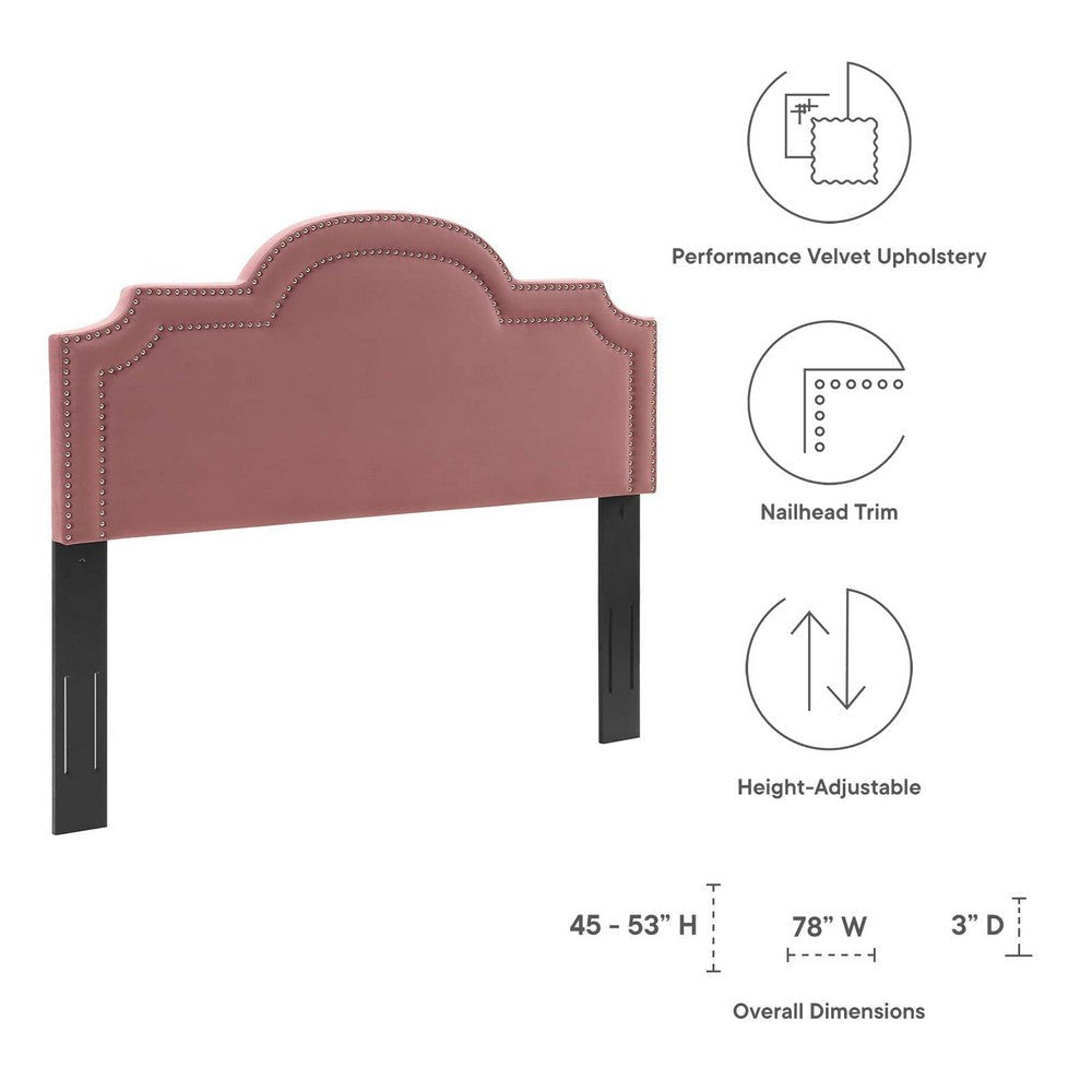 Modway Belinda Performance Velvet Headboard King/California King Dusty Rose MDY-MOD-6570-DUS